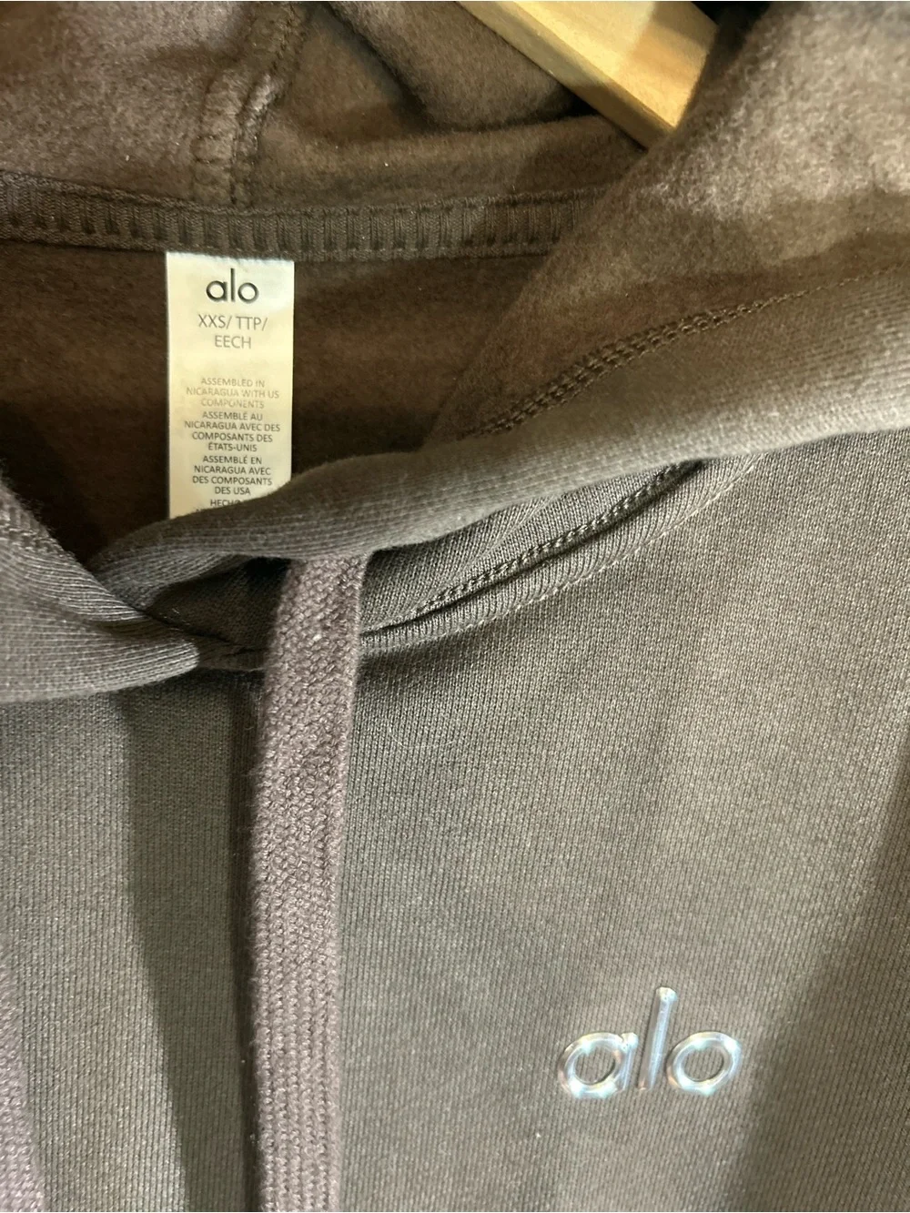Alo Olive Green Hoodie & Black Alo Biker Short Set ~ ALL IN ONE